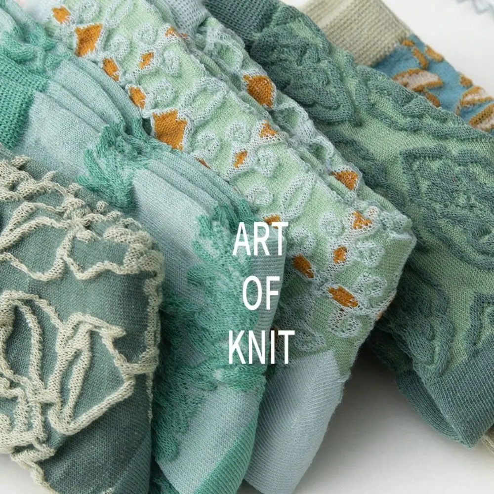 5 คู่ Harajuku ดอกไม้ดอกไม้ถุงเท้า Retro สไตล์สาวกลางลูกวัวถุงเท้าบางร้านขายชุดชั้นในหวานถุงเท้าผู้หญิงสาว