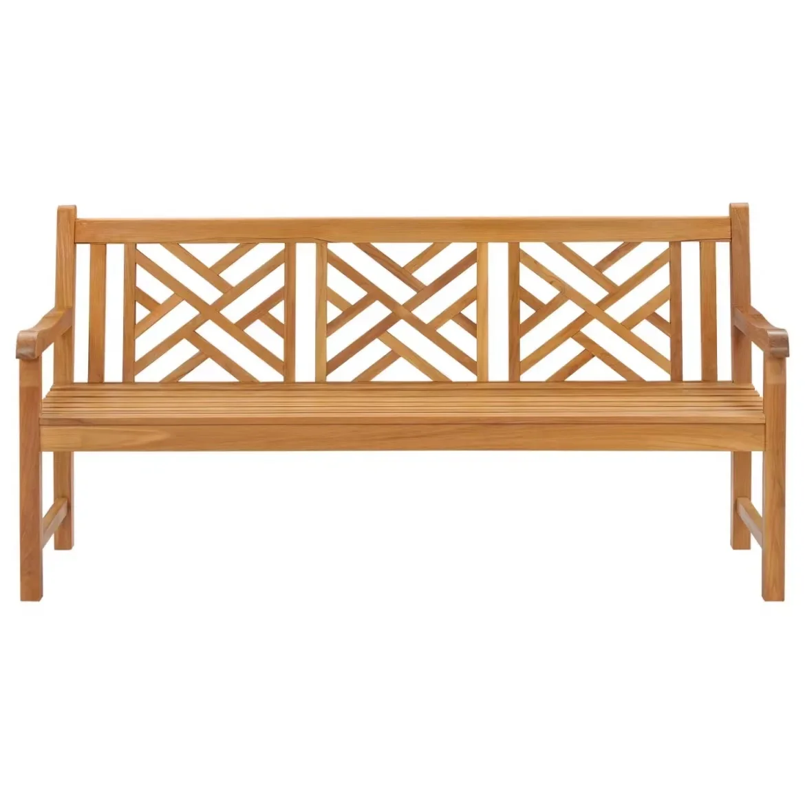 Hot selling courtyard teak wood patio three seat chair outdoor furniture garden bench