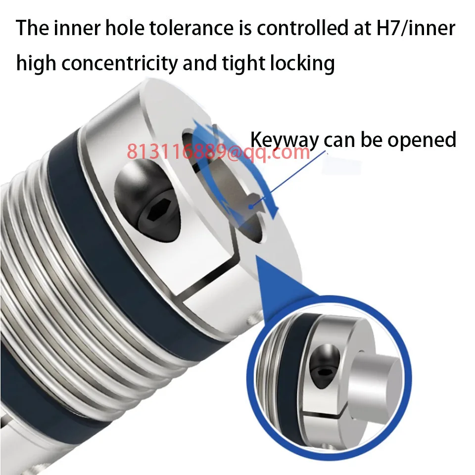 New Aluminum Alloy Bellows Coupling Elastic Coupling High Torque Servo Motor Screw Rod Connecting Sleeve