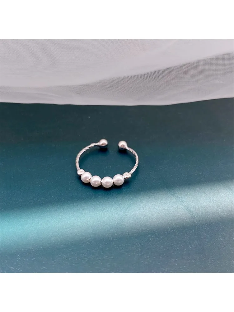 S925 حبة خاتم المرأة فضة خاتم ضوء الأزياء الفاخرة شخصية الذيل الدائري