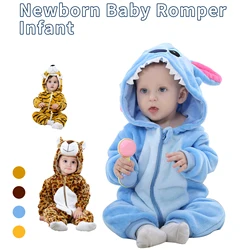 Newborn Baby Kigurumi Stitch Cow Unicorn Cartoon Romper Infant Kids Animal Jumpsuit Girls Boys Pyjama Costumes For Christmas