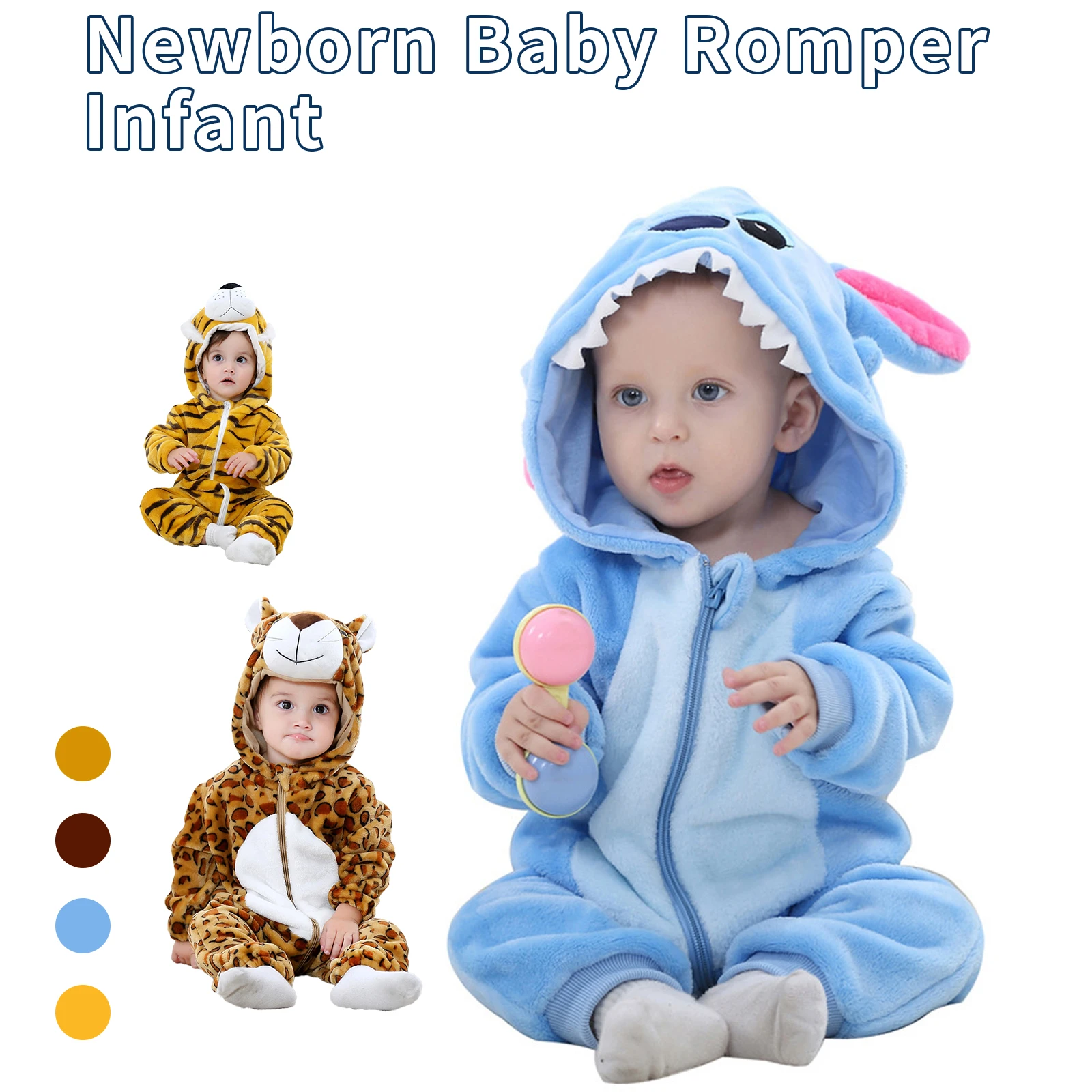 Newborn Baby Kigurumi Stitch Cow Unicorn Cartoon Romper Infant Kids Animal Jumpsuit Girls Boys Pyjama Costumes For Christmas