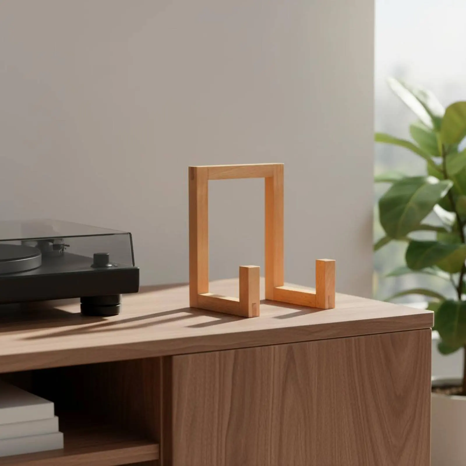 Vinyl Vinyl Stand Wooden Vinyl Holder Album Organizer Multifunction Book Display Rack Open Design view 4