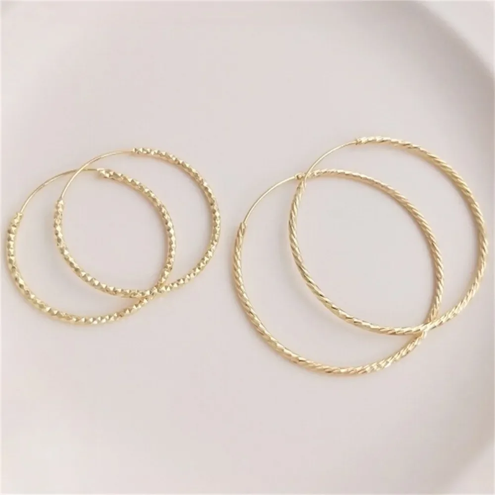 

Fashion, Luxury, Trendy Big Ear Ring, 14K Gold-plated Faceted Earring Ring, Simple Temperament, Cold Ear Jewelry E190