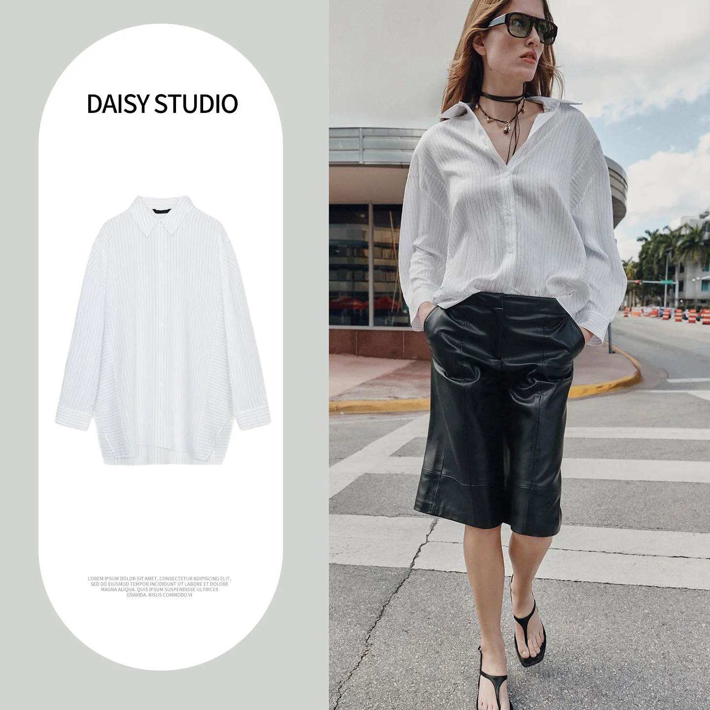 

Новая весенняя женская рубашка свободного кроя с длинным рукавом, отложным воротником, асимметричным подолом, в полоску, во французском стиле, из дышащего полиэстера