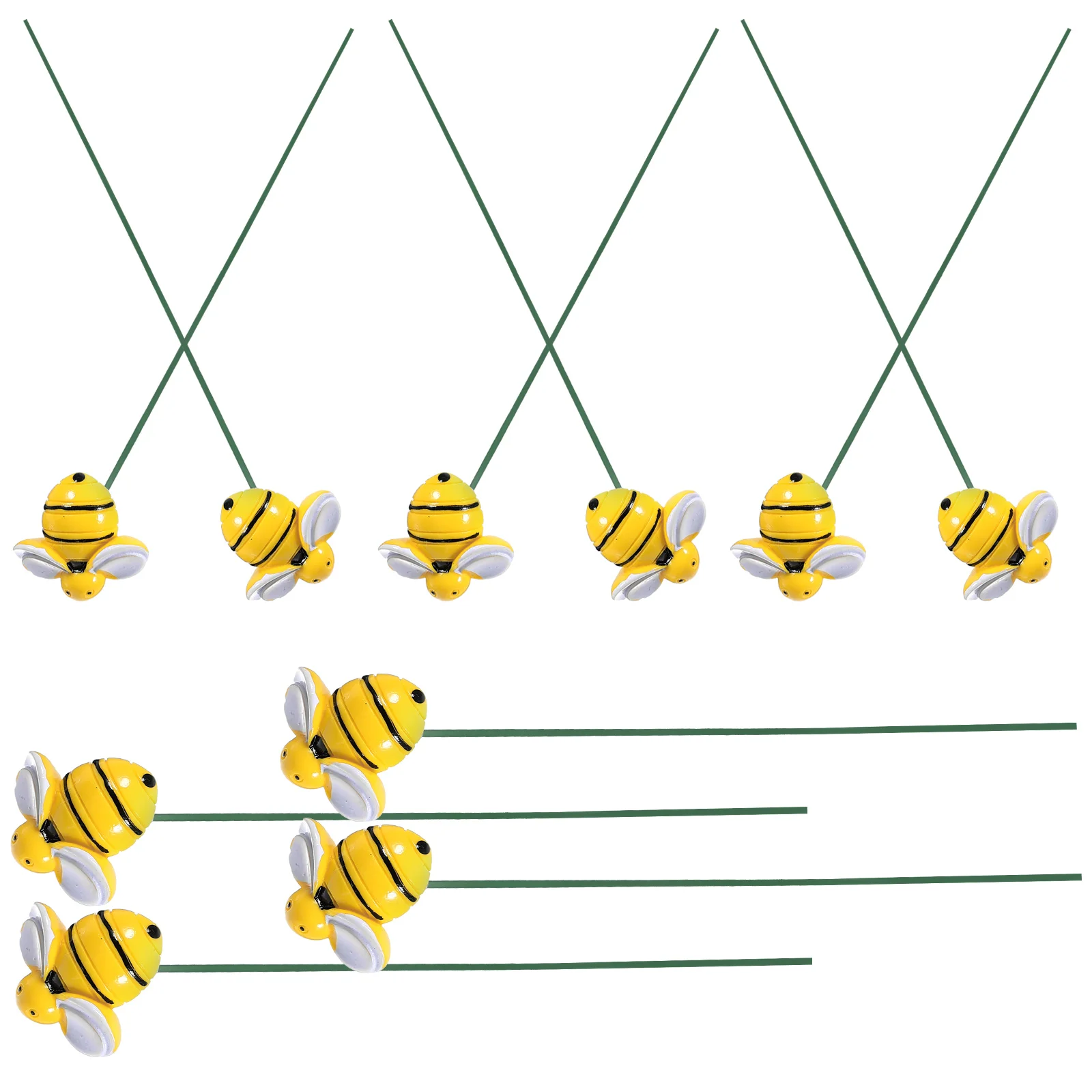 

10 Pcs Little Bee Flower Arrangement Planter Stakes Garden Stick Patio Decor Metal Decoration Pot