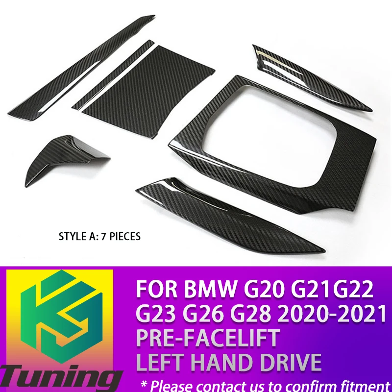 Add on Style Real Carbon Fiber Interior Trim Covers for BMW 3 Series G20 G21 G28 4 Series G22 G23 G26 2020 2021 LHD Version Only