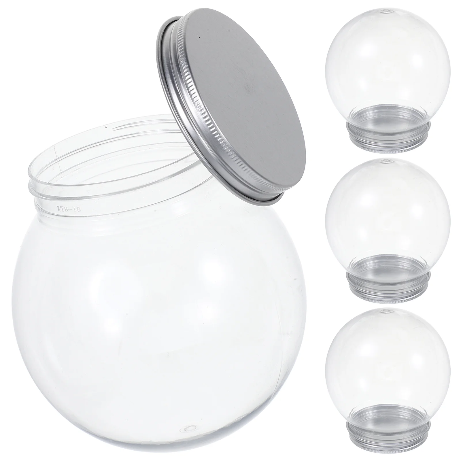 

4 PCS Snow Globe DIY Supplies Clear Crafts Water Globes Round Making Aluminum Plastic