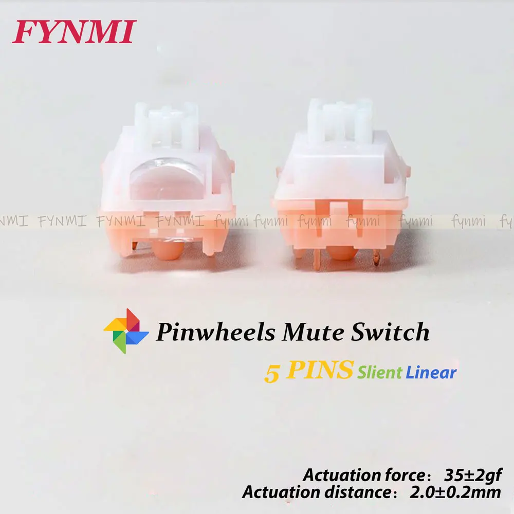 Fynmi – interrupteur linéaire silencieux, 5 broches, axe silencieux, Force d'action pré-luxe/Distance 35gf/2.0mm pour clavier mécanique