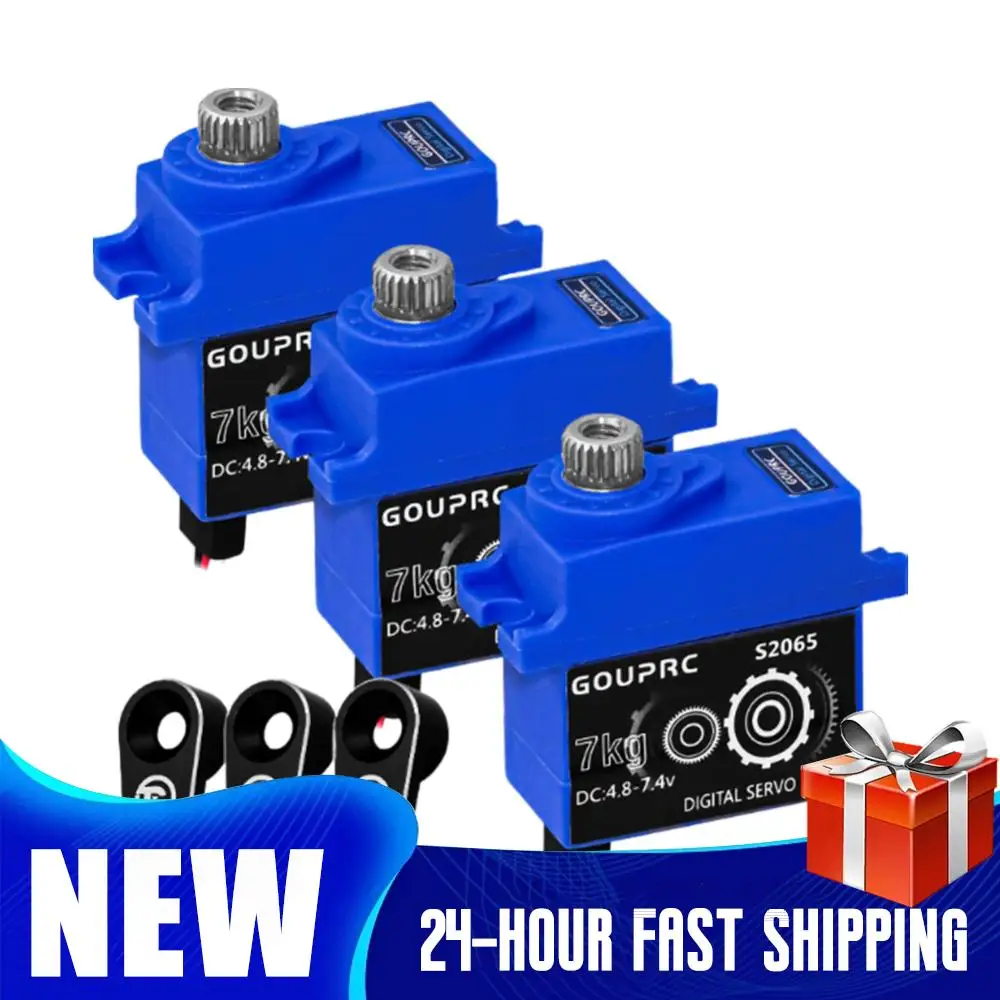 1-3PCS RC Digital Micro Servo with Servo Horn Metal Gear Servo Digital Servo for 1/10 RC Crawler Car SCX10 III TRX4 TRX6 7KG  ﻿