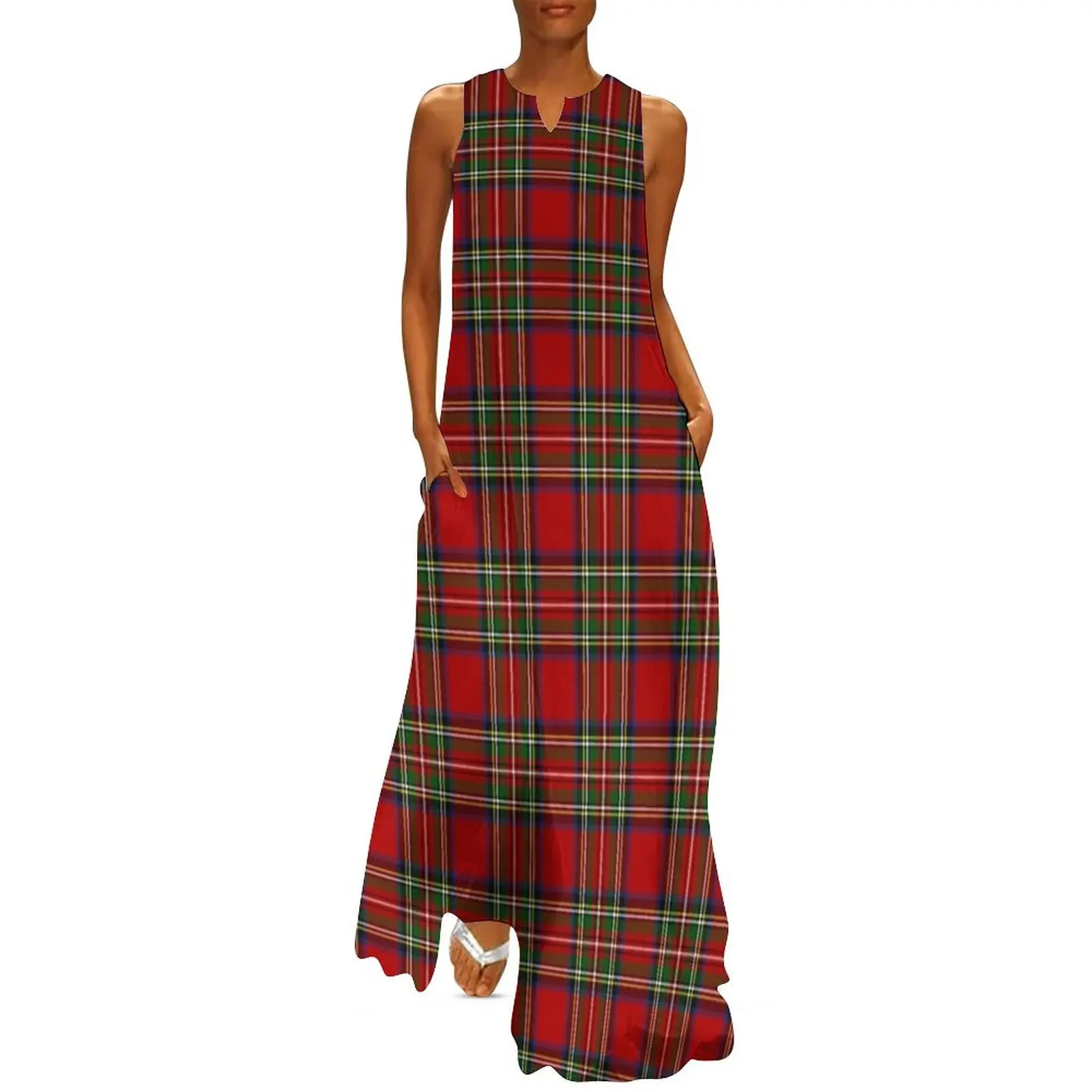 

Royal Stewart Tartan Plaid Long Dress Dress woman Evening gown summer dresses Cocktail of dresses Dress