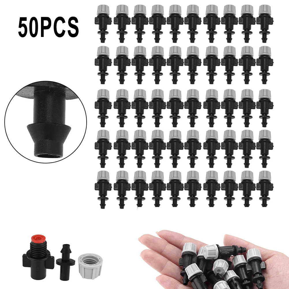 50 Water Misters for Drip Irrigation Tubing with Spray Coverage Diameter 0.7 to 0.9 Meter and Length Approx 4.2cm for Garden Use