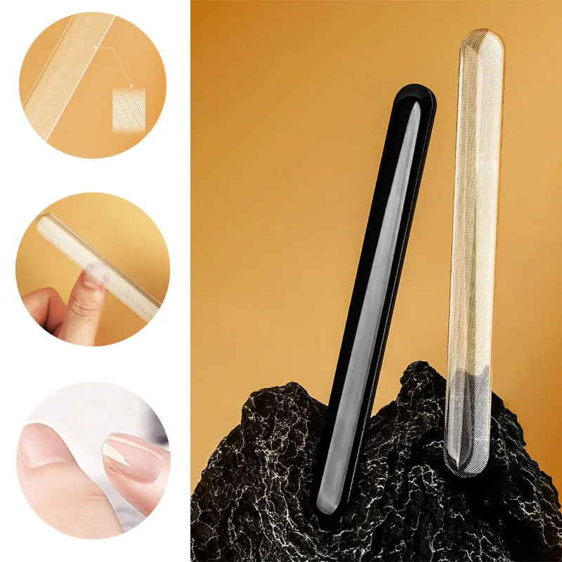 المهنية طويلة مسمار الفن ملف التلميع واضح الأسود الرملي تلميع دائم نانو الزجاج ملف مانيكير لوازم الملحقات أداة