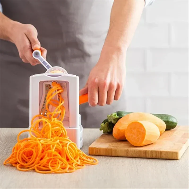 

New 3 In 1 Manual Vegetable Spiralizer Fruit Spiral Shred Process Device Cutter Chopper Spiral Slicer Peeler Kitchen Accessories