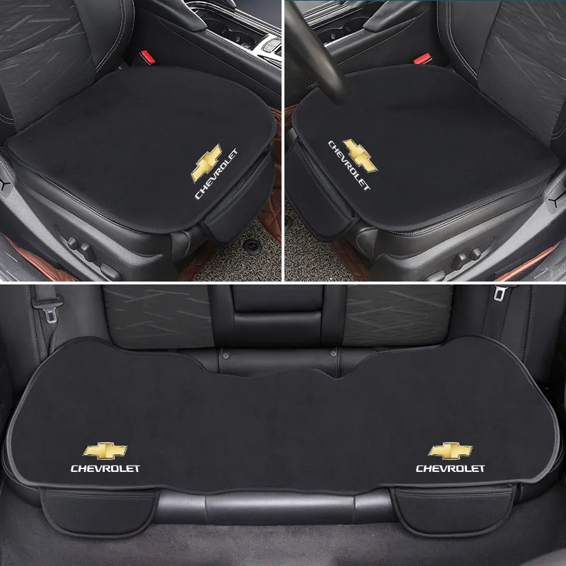 Cojín para asiento de coche, almohadilla gruesa de franela transpirable, alfombrilla suave para Chevrolet Silverado Trax Cruze Spark Tahoe Captiva Tracker Z71 Matiz