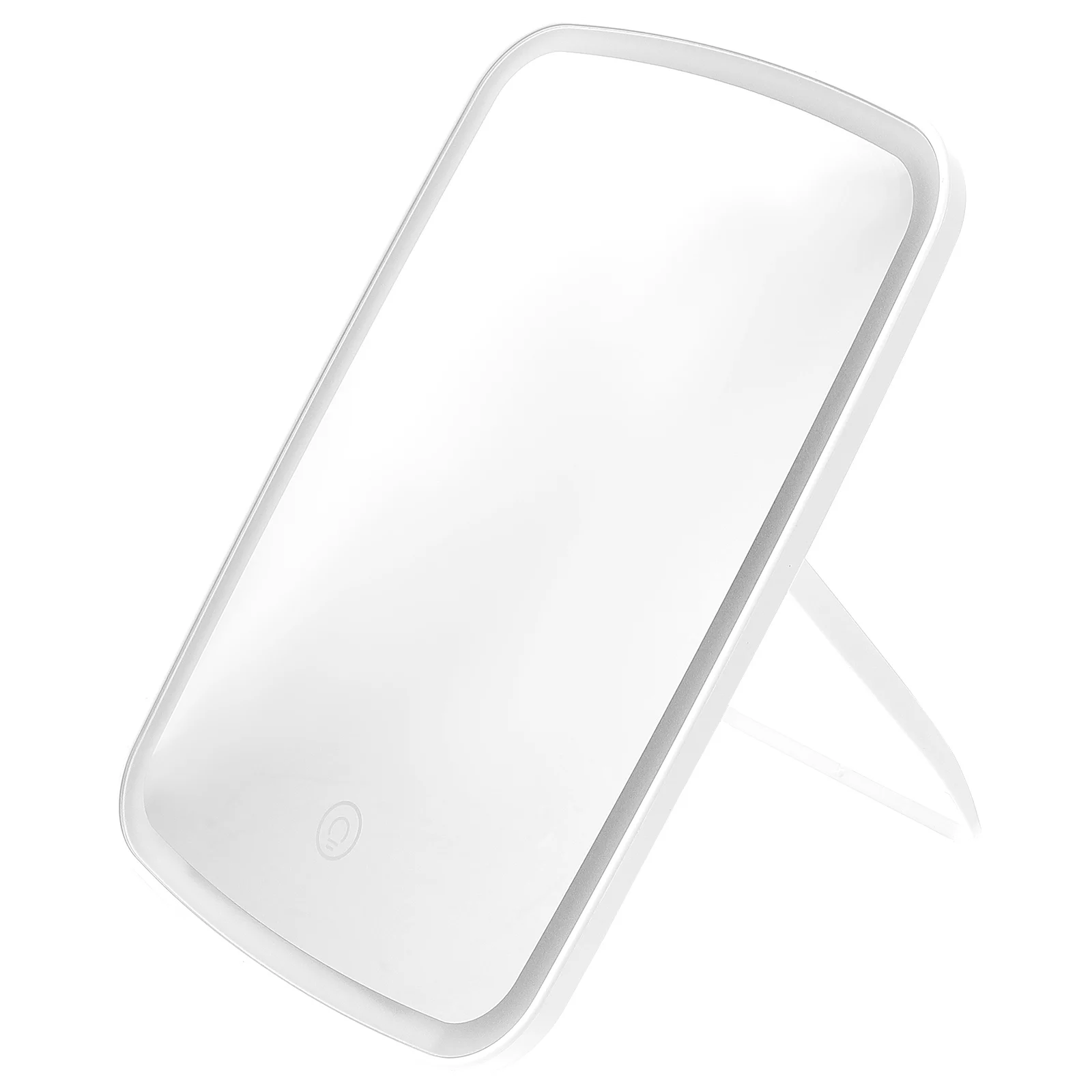 Lusterko do makijażu LED na biurko, trójkolorowe, składane, przenośne, dotykowe, ładowane przez USB, regulowane oświetlenie.