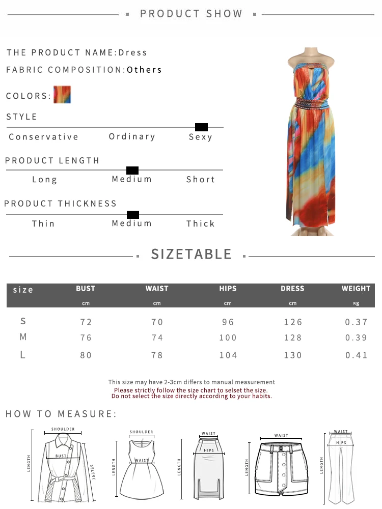 Sisterlinda Damen Sexy Kleid mit buntem Print, Wickelkleid, rückenfrei, hohe Schlitze, Sommer, Urlaub, Strandparty, elegante Party, figurbetont – Detail 1