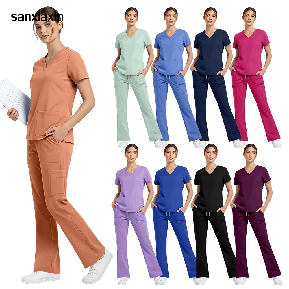 nova-moda-beleza-workwear-enfermeira-esfrega-conjunto-acessorios-de-enfermeira-uniformes-medicos-cirurgico-dental-clinico-calcas-superiores-roupas-de-laboratorio
