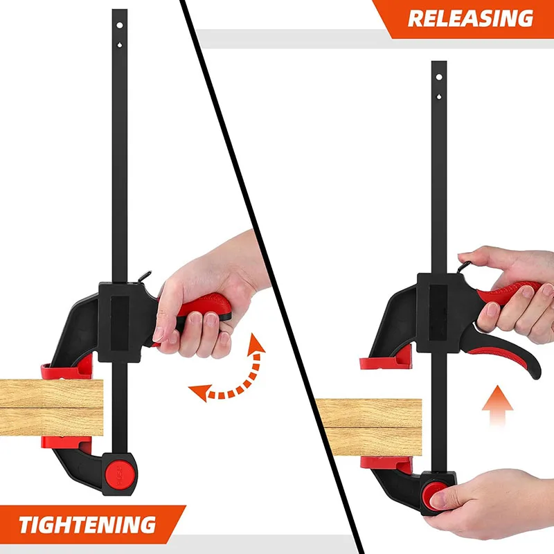 4 Pack F Clamp Clip For Woodworking Quick-Clamp F Wood Clamps Set Tools for Hand Wood Working Crafts Grip Gluing