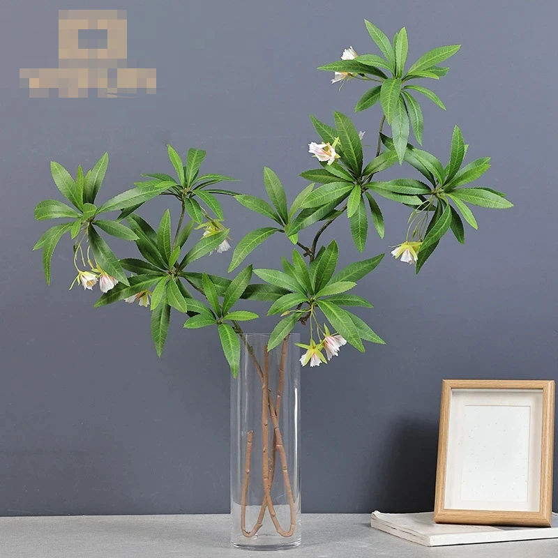 Simulated Single Branch 3D Printing of Water Stone Banyan,Hotel Home Wedding Decoration,Flower Arrangement Green Plant Ornaments