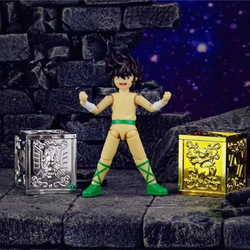 ST Saint Seiya Myth Cloth EX Seiya Child mit 2 Mini-Pandora-Box Pegasus Schütze Bronze Knights of the Zodiac PVC-Actionfigur