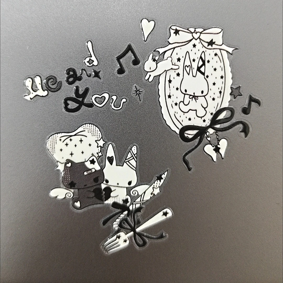 Y2K Cute Angel Rabbit Stickers DIY Scrapbooking Phone Journal Decoration Sticker School Stationery view 3