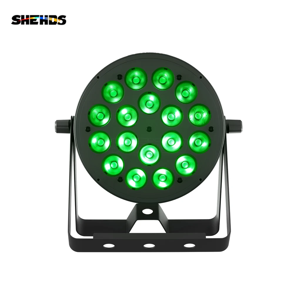 SHEHDS Upgrade LED 18x18W RGBWA+UV 6in1 Aluminum Alloy Beam Effect Par Light With Barn Door Even Color Mixing For DJ Disco Stage