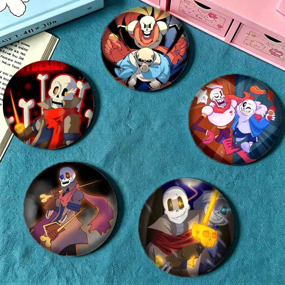 Papyrus buddy Sans Undertale 25mm 32mm 44mm 58mm 75mm Brooches Badges Pins for Accessories Gift