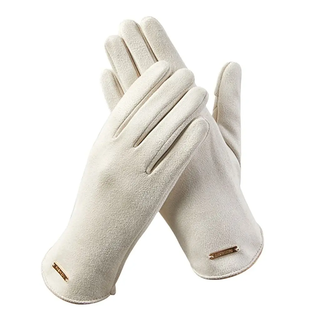 Thicken Gloves Suede Velvet Warm Mittens Thermal Driving Ski Windproof Gloves Touch Screen Winter Women Gloves