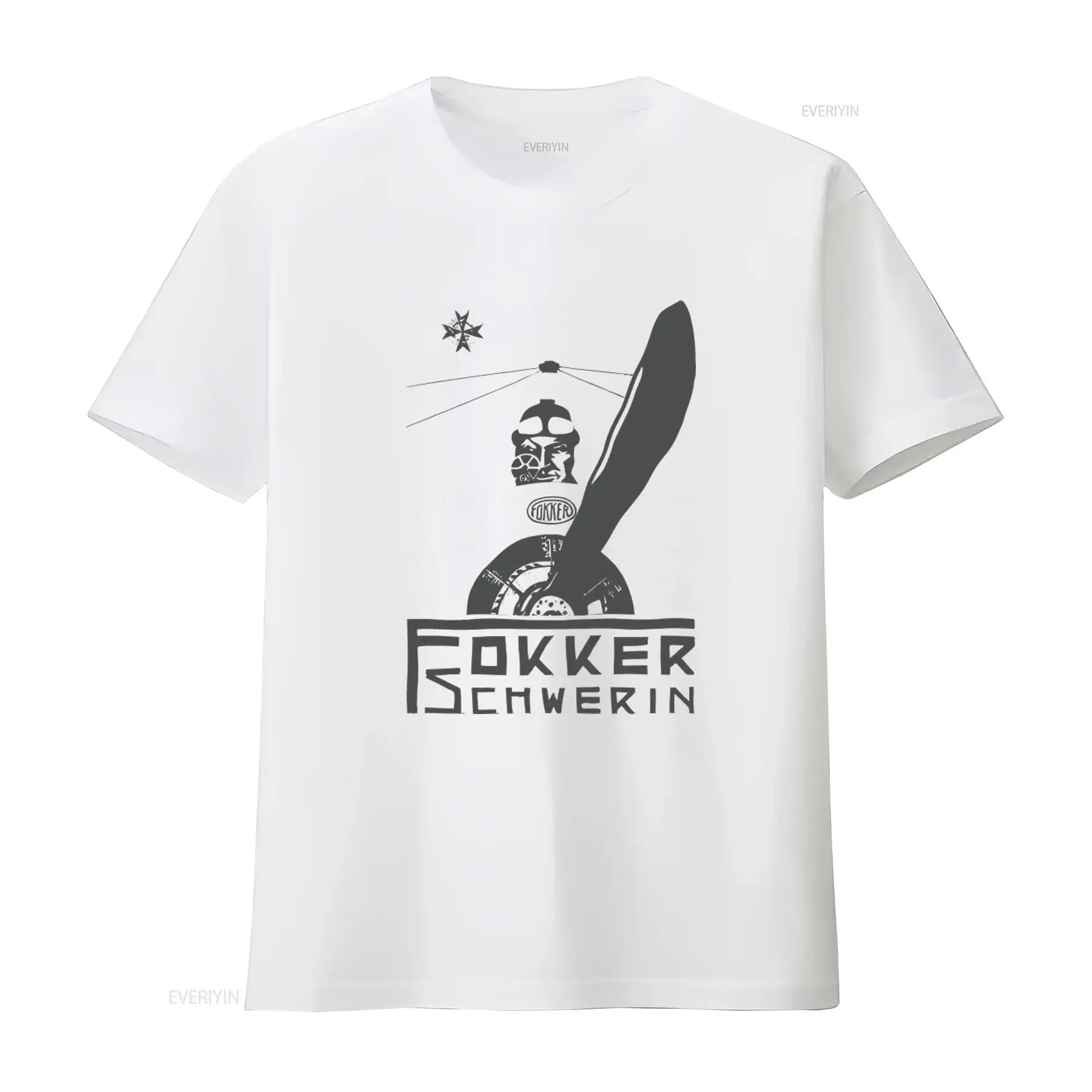 Vintage Fokker Schwerin WW1 Retro Airplane Double Decker T Shirt vintage Washed streetwear Versatile designer clothes Unisex