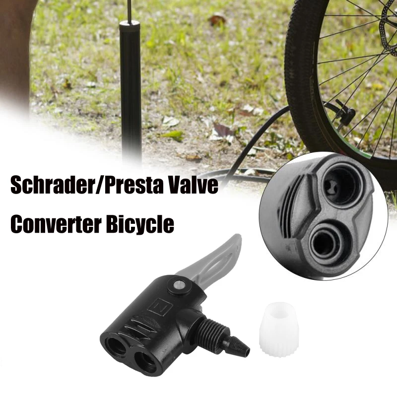 Bicycle Pump Nozzle Hose Adapter FV Service AV Schrader Presta Valve Converter Double Head Bike Inflator Dual Head BC0047