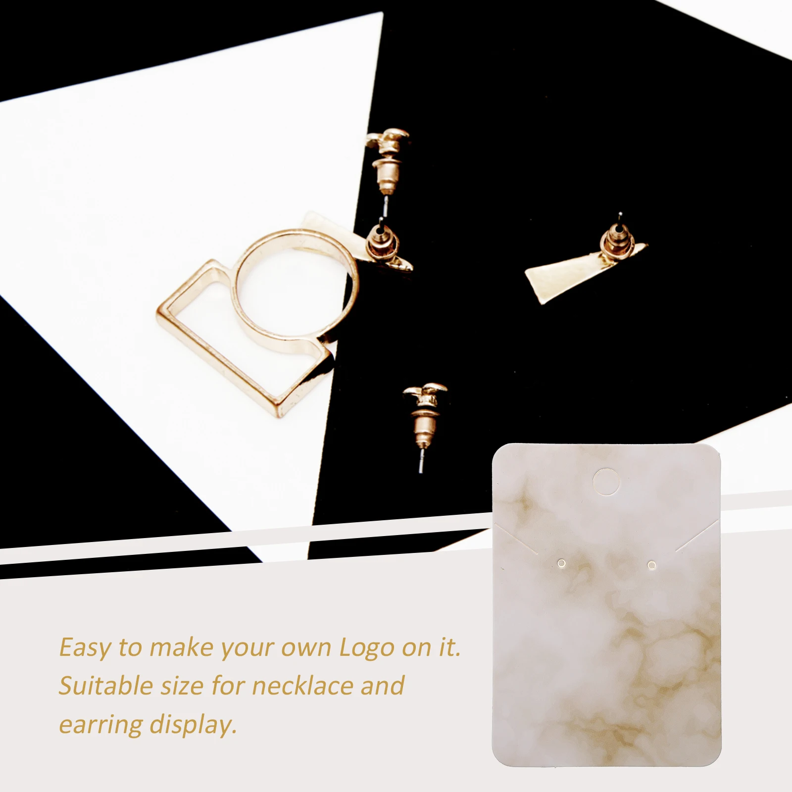 

200 PCS Marble Pattern Packaging Card Earring Holder Jewelry Hanging Cards Display Necklace