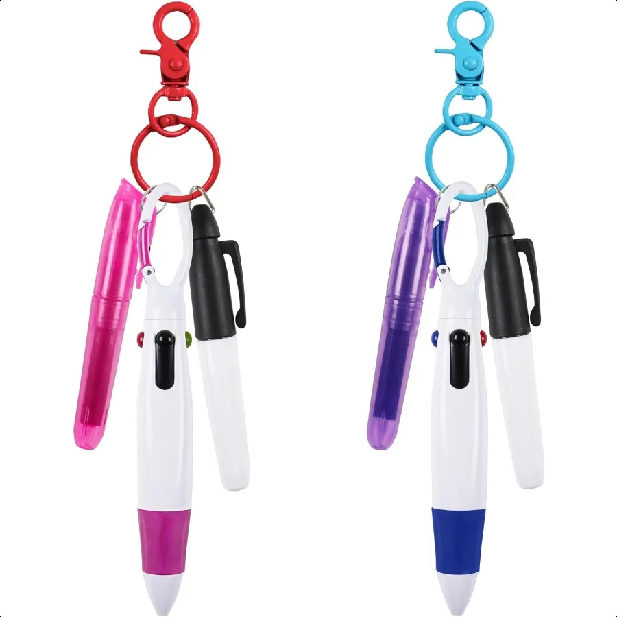 

8Pcs Mini Highlighter Pen Pack Set Pens for Badge Include Tip Highlighter 2 Permanent Marker Pens and 2 Retractable Ball Pen