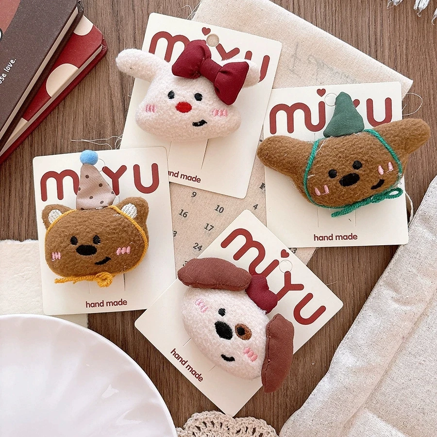 

Заколки для волос с мультяшным медведем для девочек, заколки ручной работы, детский боковой зажим, милые аксессуары для волос куклы, детский держатель для волос, реквизит для фотосъемки