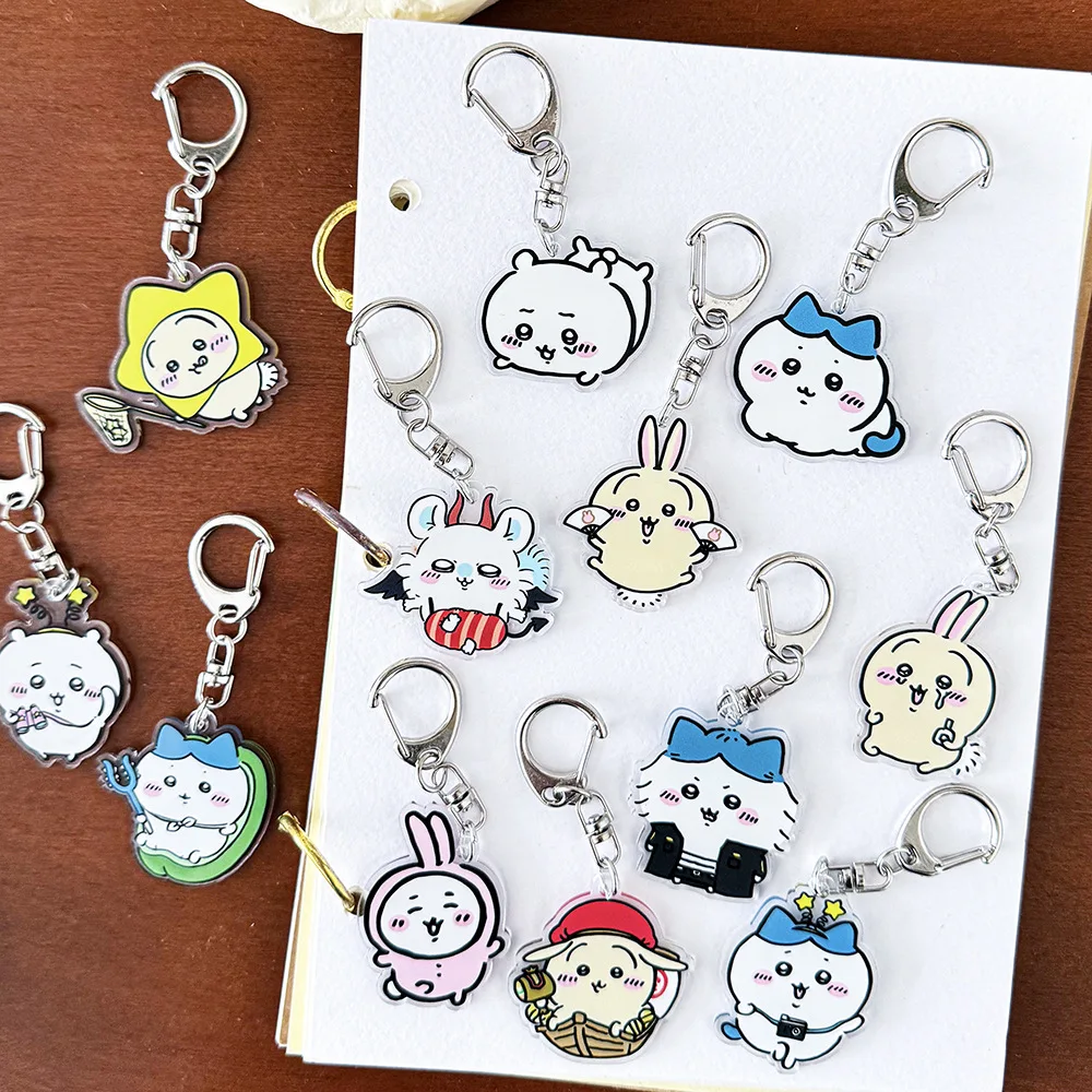 

Cartoon Chiikawa Student Small Gift Keychain Usagi Hachiware Momonga Cute Pendant Book Bag Bag Acrylic Pendant Keychain Gift