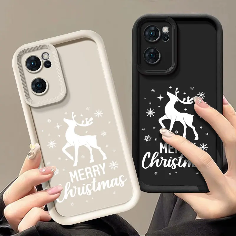 Christmas Fashine Phone Case For OPPO FIND X5 RENO 6 7 7Z 8 8T 10 11 12 12F PRO PLUS 5G Shockproof Soft Cover Coque Shell