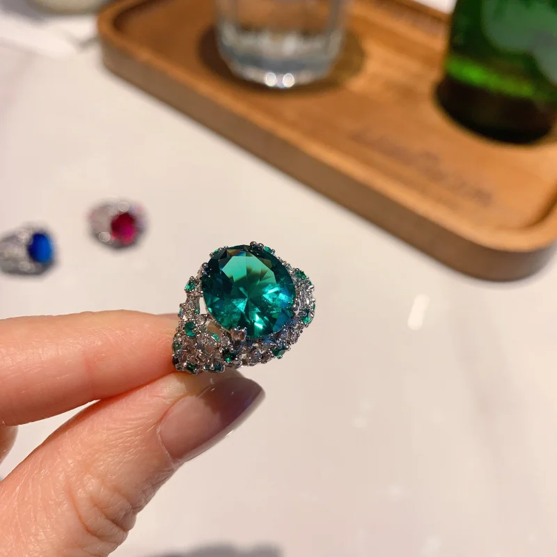

Jewelry European and American Style Gemstone Fashionable Vintage Ring Main Stone 12*14