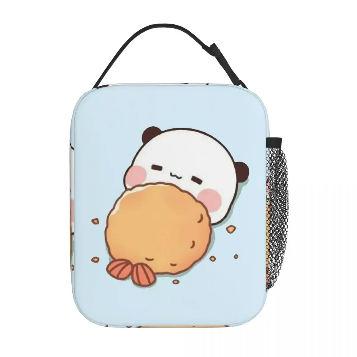 

Panda And Brownie Bear Couple Thermal Insulated Lunch Bag for Work Mochi Cat Portable Bento Box Cooler Boxes