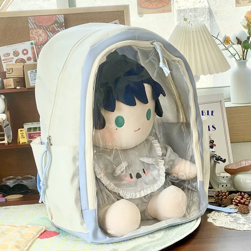 Dolls Clothes Mini Bag Portable and Transparent Backpack for 40cm Idol Cotton Doll Outfit Accessories Girls Fans Collection Gift