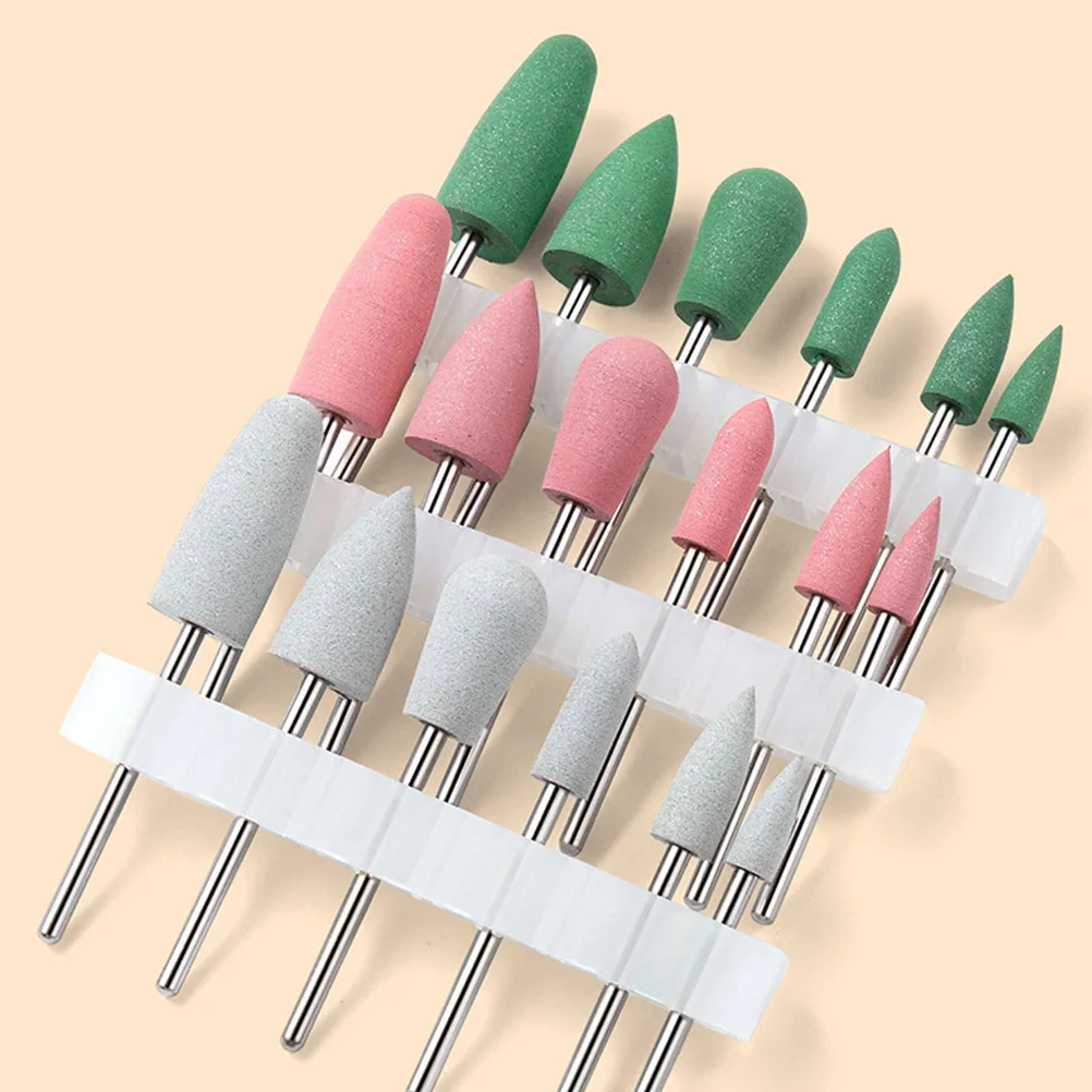 

18Pcs Silicone Nail Drill Bits Set Simple Structure Fast Operation for Nail Salon Beauty Parlor DIY Manicure At Home