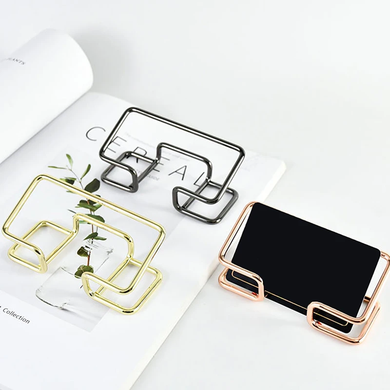 Minimalist Hollowed Out Business Card Bracket Creative Business Card Holder Desktop Business Card Display Rack