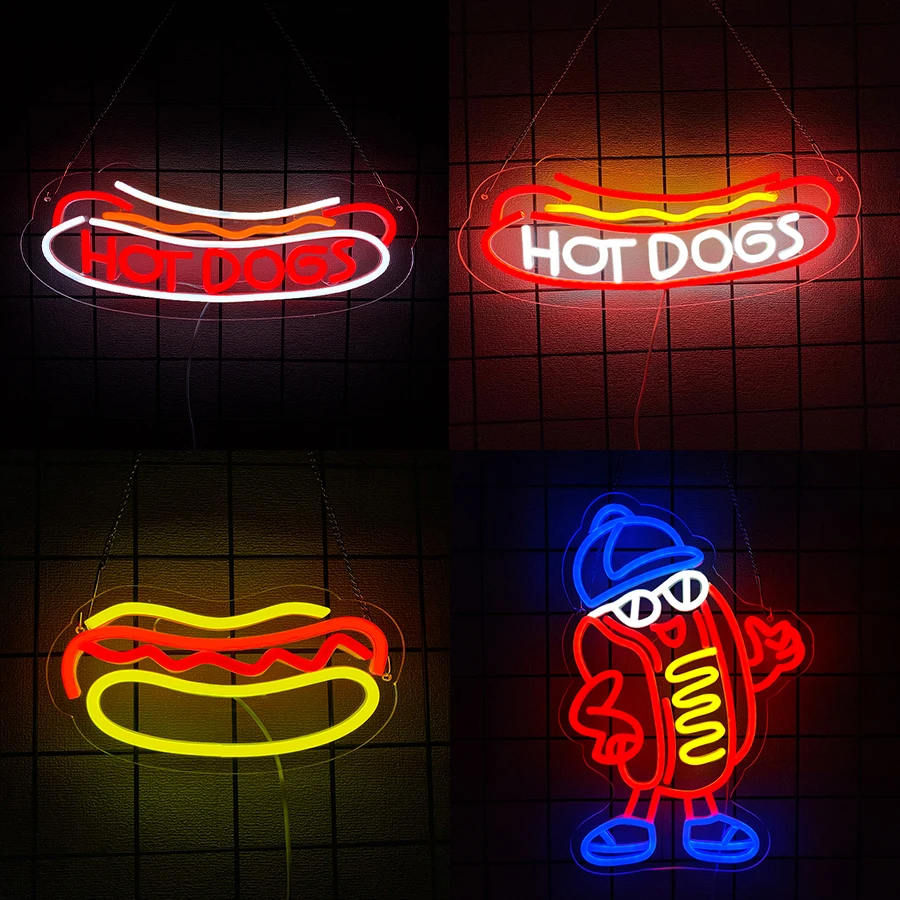 Photography Lighting For Food - Hot Dogs Series Neon Sign For