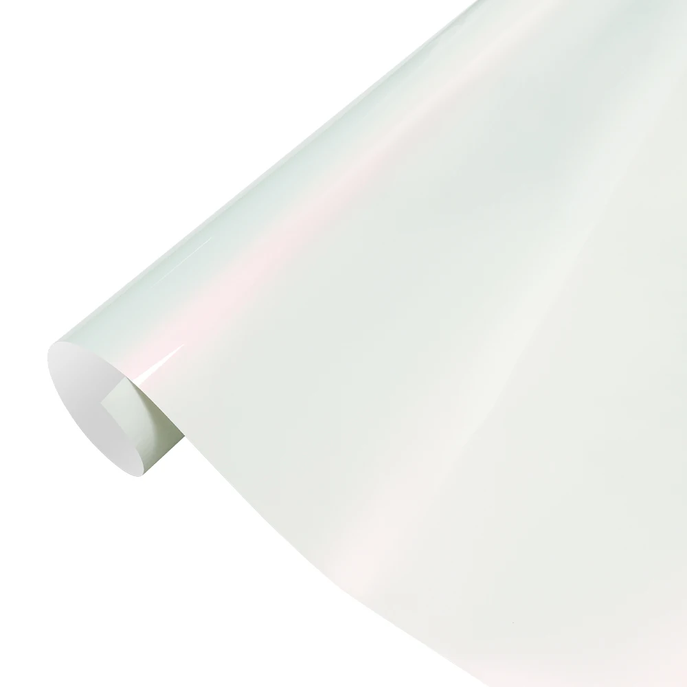 

Car Wrap Film Sticker Platinum Bright White to Pink Self-Adhesive Full Partial Vinyl Wrapping Cover for Auto Vehicle Motorcycle