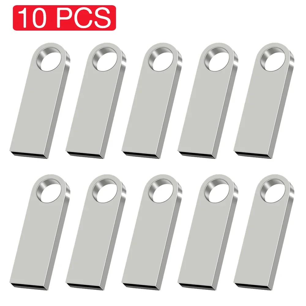 10 PCS LOT Mini Metal USB Flash Drive 128GB Creative Business Gift Memory Stick 64GB Real Capacity Pen Drive 32GB Golden U Disk