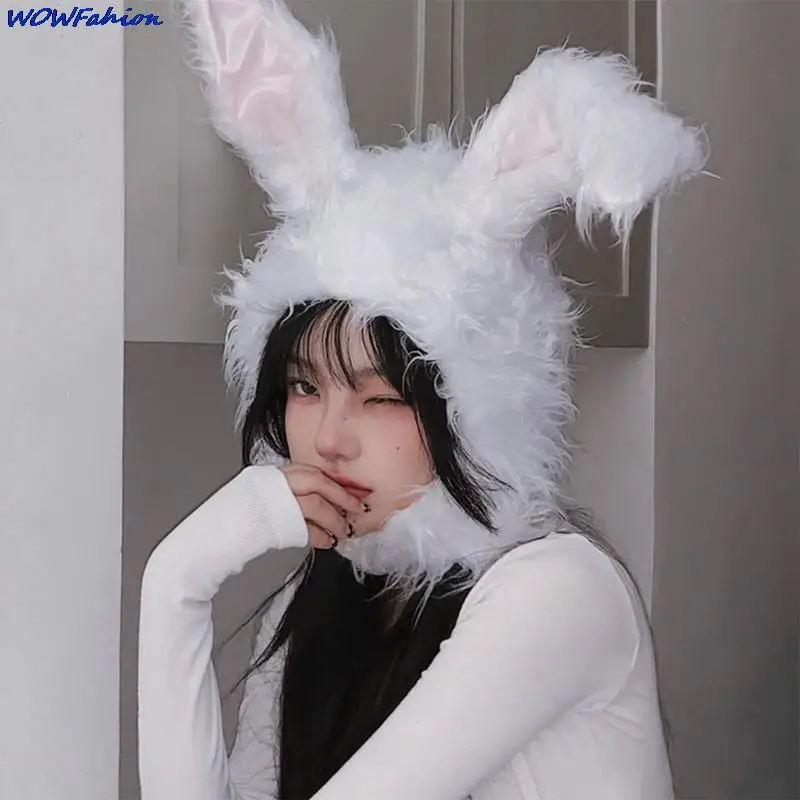 Cute Girls Plush Long Rabbit Ear Hair Hat Headwear Women Girl Anime Cosplay Hair Accessories Headdress Halloween Props