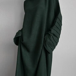 Abiti musulmani eleganti con maniche a strati per donna, abito Hijabi ampio, Abaya Dubai, abbigliamento islamico modesto, Ramadan Eid