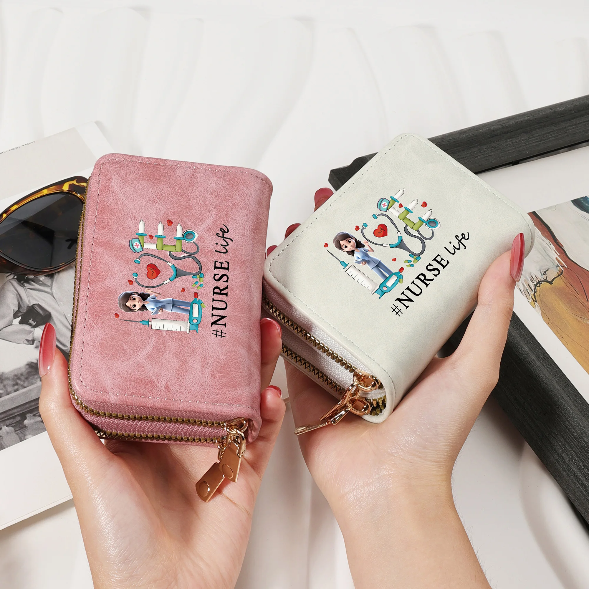 Double Zipper Wallet, Women's Short Credit Card Holder, Multifunctional Large Capacity Zero Wallet