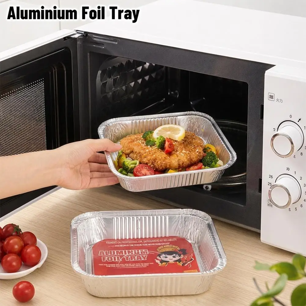 10pcs disposable aluminium foil, various sizes, tin pans are perfect for cooking, heating, storing and preparing food.