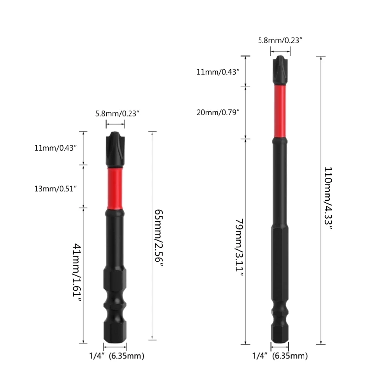6 個パック電動ドライバーセット 65 ミリメートル/110 ミリメートル衝撃強力な磁気バッチヘッドドロップシッピング