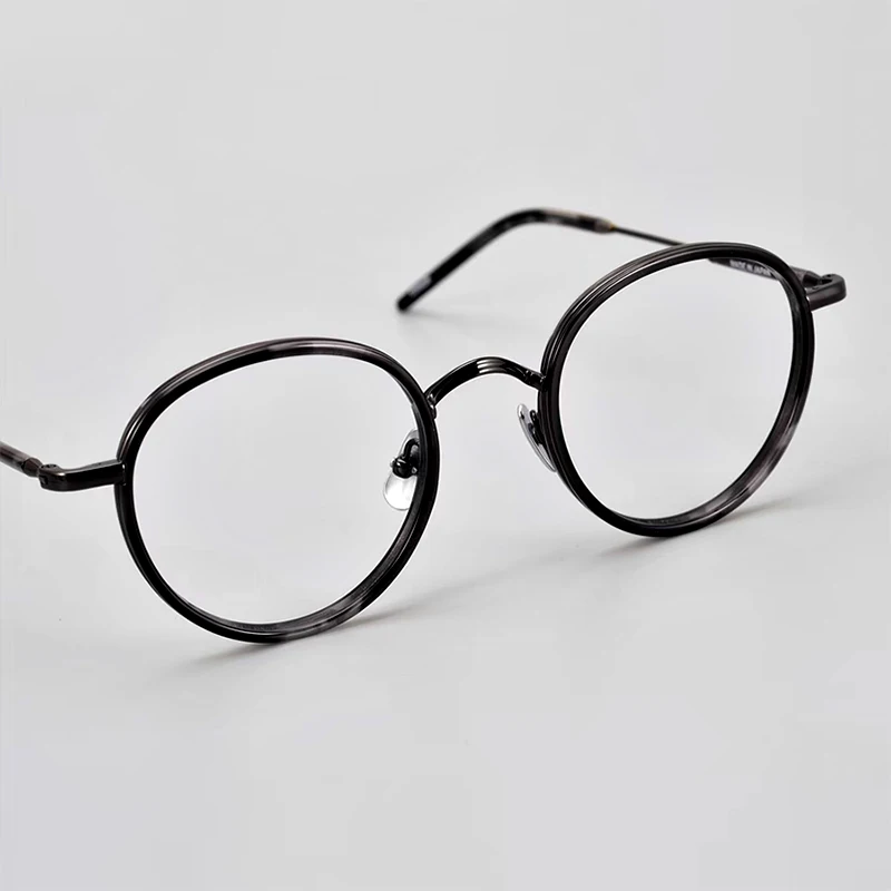 New selling round frame acetate frames men's commercial titanium frames optical myopia female presbyopia retro fashion glasses